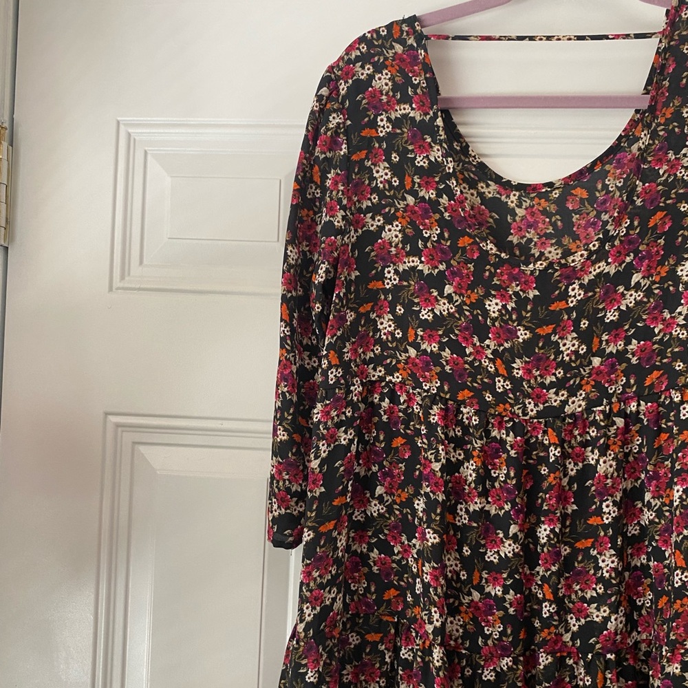 Floral Chiffon Smock Dress